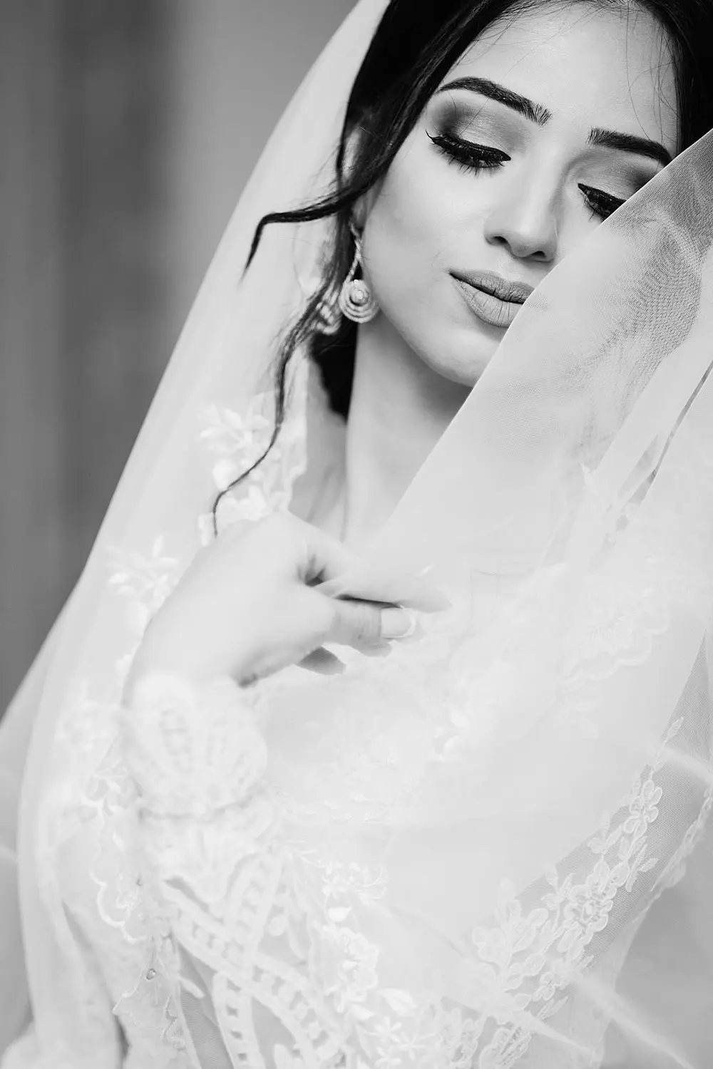 adjusting wedding dress